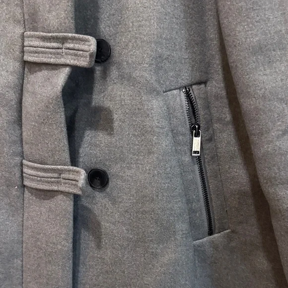 Zara Charcoal Hooded Pea Coat - Picture 2 of 5